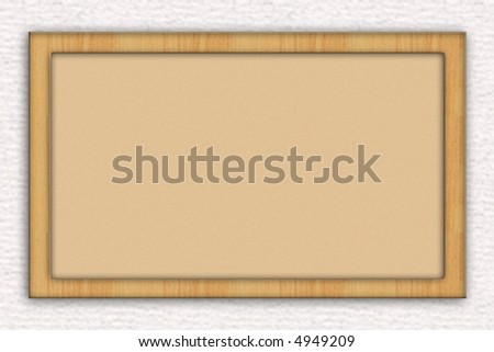 A graphic blank bulletin board or cork board against brick background