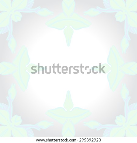 Circular seamless  pattern of floral motif, stripes, flowers, copy space. Hand drawn.