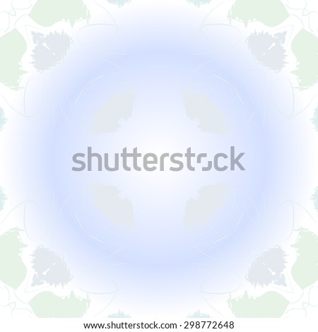 Circular seamless  pattern of floral motif, stripes, spots, waves, copy space. Hand drawn.