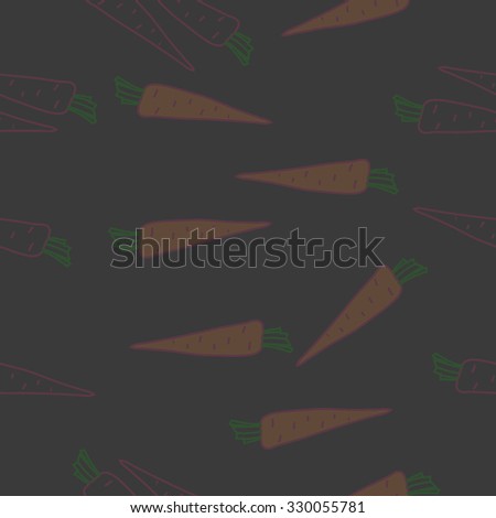 Seamless    pattern  of  carrots,  spots, hole. Hand drawn.