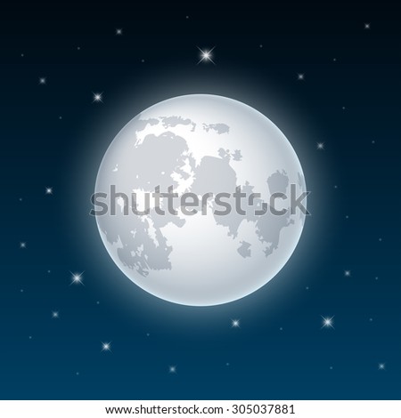 Moon. Realistic vector illustration