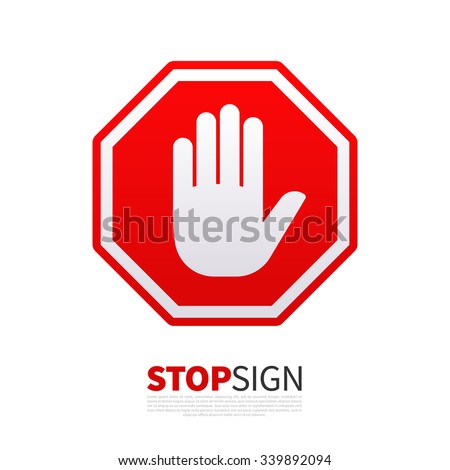Do not enter stop red sign with hand