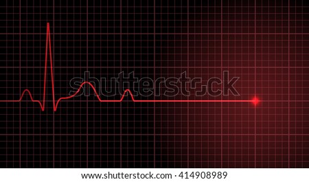 Red line heart rate on the screen indicates the cardiac arrest