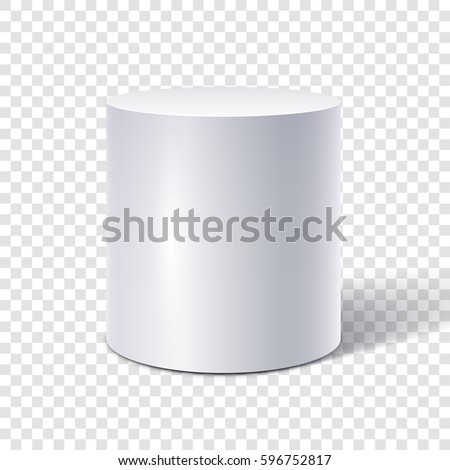 White cylinder isolated on transparent background