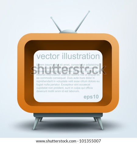 Stylized TV. Abstract 3d frame, logo design