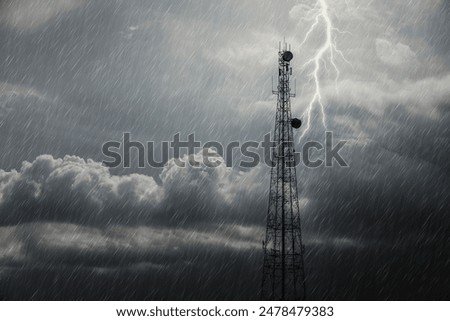 Similar – Image, Stock Photo Heavy rain on a black flat roof