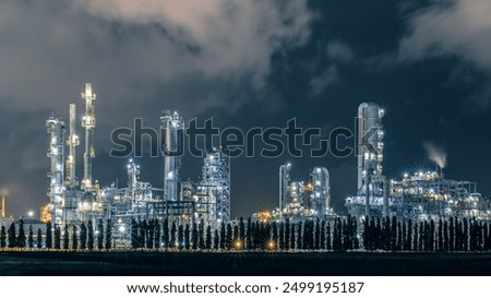 Similar – Image, Stock Photo pipeline, steel tower and building