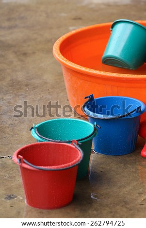 LAMPANG, THAILAND - APRIL 13, 2012: Water Bucket in Songkran Festival in Lampang province northern of Thailand.