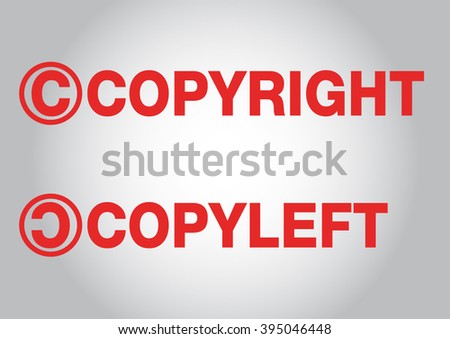 copyright copyleft text label stamp for documents vector.