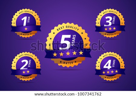 Set of a rating stamp, badge. Hotel rating. Vector illustration in modern gradient style.