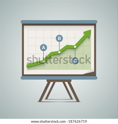 Growing chart presentation. Vector illustration in EPS10.