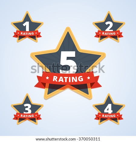 Set of a rating stamp, badge. Hotel rating. Vector illustration in flat style.