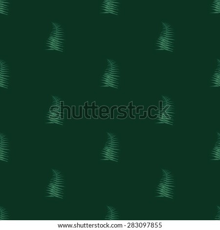 Print Seamless Pattern./ Blue Leaves with Green background.