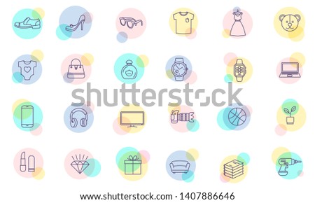 Thin line flat design vector shopping icons set for web site,mobile application and presentation. Shopping catalog categories icons.  Vector illustration