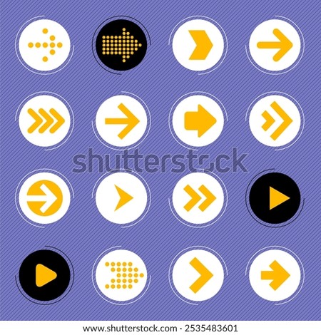 Flat and clean ui arrow sign icon vector collection.