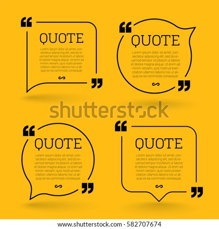 Trendy block quote modern design elements. Creative quote and comment text frame template