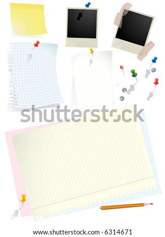 Office reminders. Detailed vector illustration