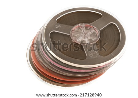 Magnetic tape on white background.