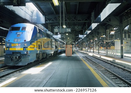 TORONTO - JUNE 28: Passenger diesel train of \