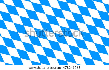 Flag of Bavaria. Oktoberfest checkered background with blue and white rhombus. Bavarian flag pattern