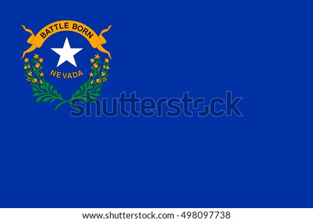 Nevadan official flag, symbol. American patriotic element. USA banner. United States of America background. Flag of the US state of Nevada in correct size, proportions and colors, vector illustration