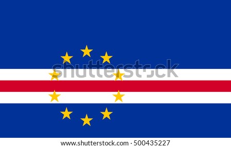 Cape Verdean national official flag. African patriotic symbol, banner, element, background. Accurate dimensions. Flag of Cape Verde in correct size and colors, vector illustration