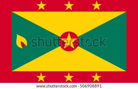Grenadian national official flag. Patriotic symbol, banner, element, background. Accurate dimensions. Flag of Grenada in correct size and colors, vector illustration