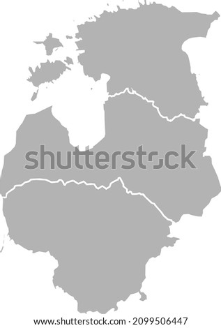 Map of Baltic States (Estonia, Latvia, Lithuania). Vector illustration