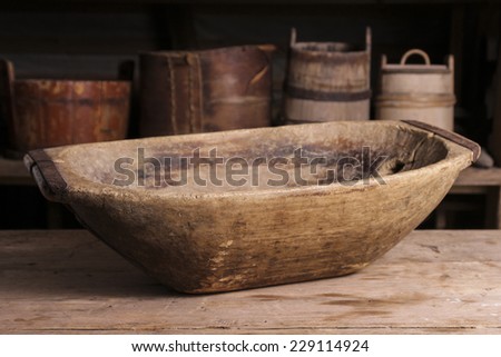 old wooden trough