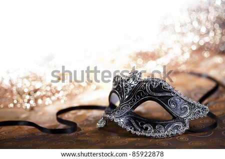 Carnival Mask With Glittering Background - Stock Image - Everypixel