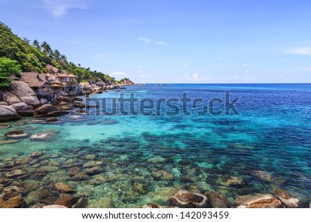 Beautiful sea on tropicla island with crystal clear water, Kho Tao, Samui, Thailand