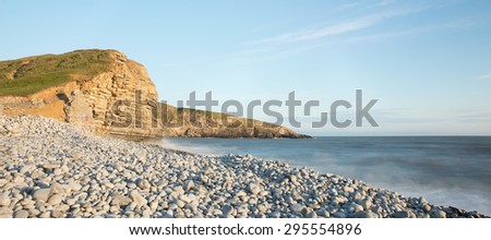 An image of Southerndown beach in south wales in the uk, an area of natural beauty