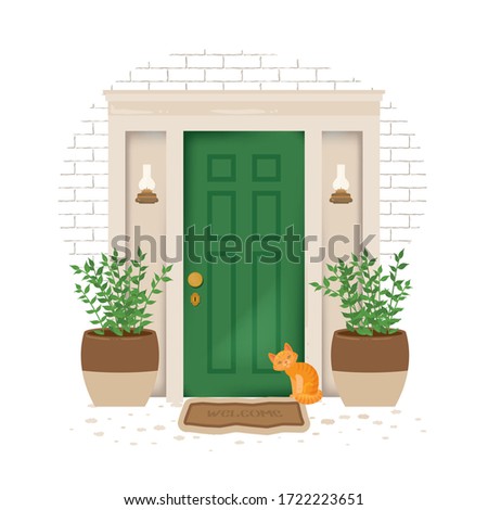 Similar – Image, Stock Photo Cat in front garden Red