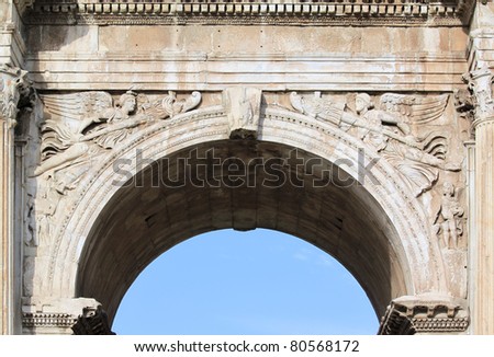 Triumphal arch - Arch of Constantine in Rome (Italy)