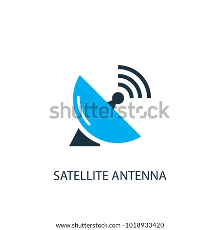 Satellite antenna icon. Logo element illustration. Satellite antenna symbol design from 2 colored collection. Simple Satellite antenna concept. Can be used in web and mobile.