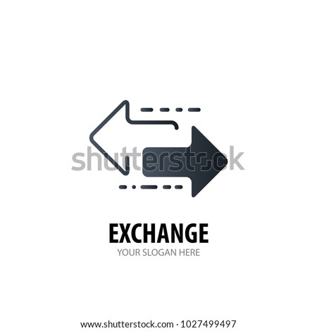 Exchange logo for business company. Simple Exchange logotype idea design. Corporate identity concept. Creative Exchange icon from accessories collection.