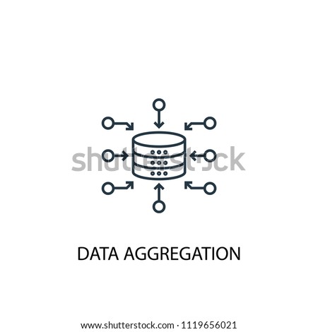 Data Aggregation concept line icon. Simple element illustration. Data Aggregation concept outline symbol design from Big data, database set. Can be used for web and mobile UI/UX