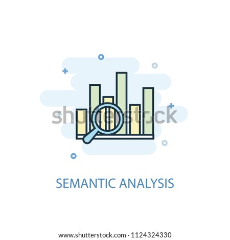 Semantic Analysis concept trendy icon. Simple line, colored illustration. Semantic Analysis concept symbol flat design from Artificial Intelligence  set. Can be used for UI/UX