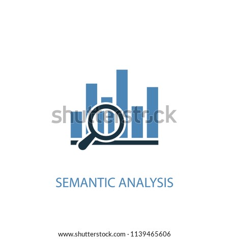 Semantic Analysis concept 2 colored icon. Simple blue element illustration. Semantic Analysis concept symbol design from Artificial Intelligence set. Can be used for web and mobile UI/UX