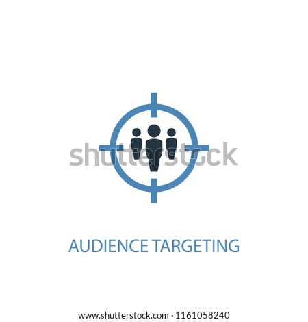 Audience targeting concept 2 colored icon. Simple blue element illustration. Audience targeting concept symbol design from SEO set. Can be used for web and mobile UI/UX
