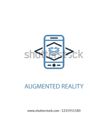 Augmented reality concept 2 colored icon. Simple blue element illustration. Augmented reality concept symbol design from Augmented reality set. Can be used for web and mobile UI/UX