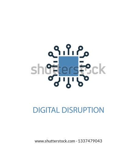 digital disruption concept 2 colored icon. Simple blue element illustration. digital disruption concept symbol design. Can be used for web and mobile UI/UX