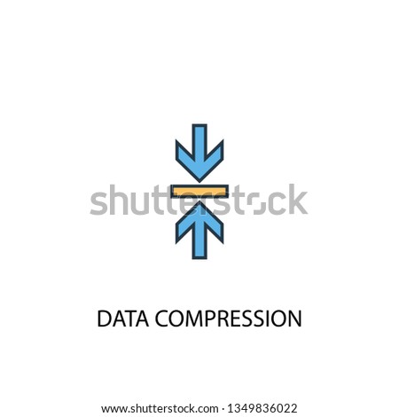 Data Compression concept 2 colored line icon. Simple yellow and blue element illustration. Data Compression concept outline symbol design