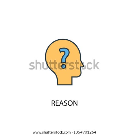 reason concept 2 colored line icon. Simple yellow and blue element illustration. reason concept outline symbol design