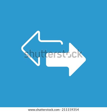 2 side arrow icon, isolated, white on the blue background. Exclusive Symbols 