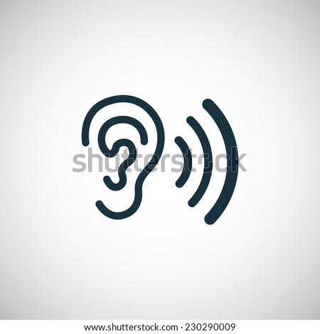 ear icon on white background 