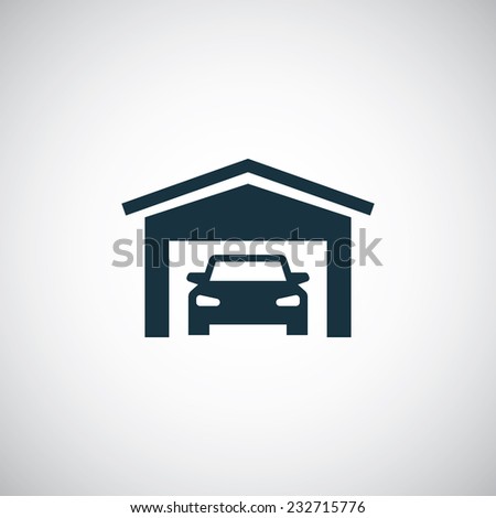 car garage icon on white background