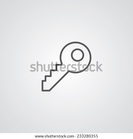 key outline thin symbol, dark on white background, logo editable, creative template