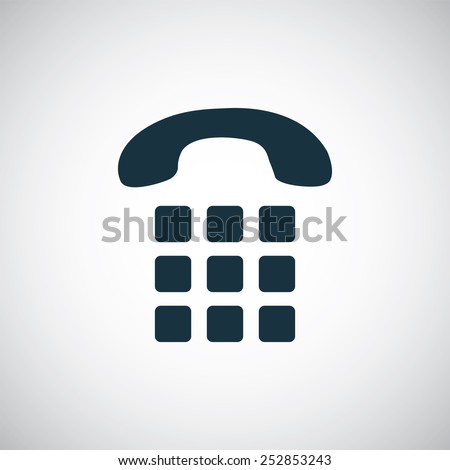 phone dial icon, on white background 