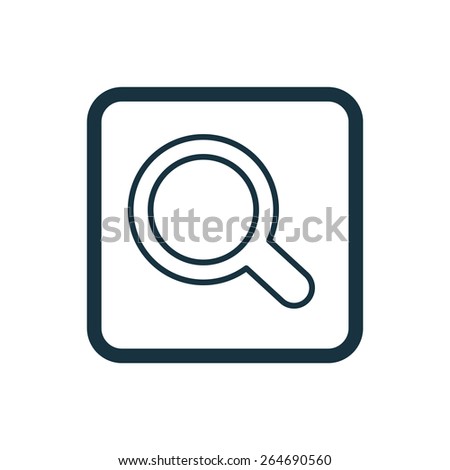 search icon Rounded squares button, on white background 